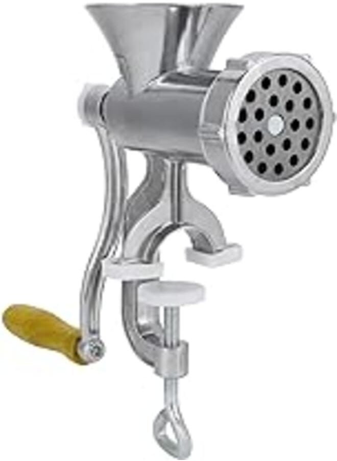 Fdit Manual Meat Grinder, Household Aluminum Alloy Manual Sausage Meat Grinder Spice Grinder Pepper Grinder Machine Kitchen Tool 