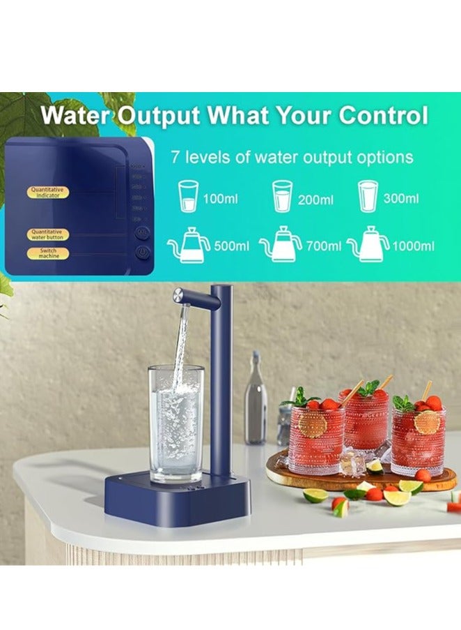 Arabest Desktop Water Dispenser,Smart 7 Levels Water Dispenser with Type-C Charging Countertop for Universal Bottles,Portable Water Pump Automatic Water Jug Dispenser for Home, Office, Camping (Blue)  - Image 2