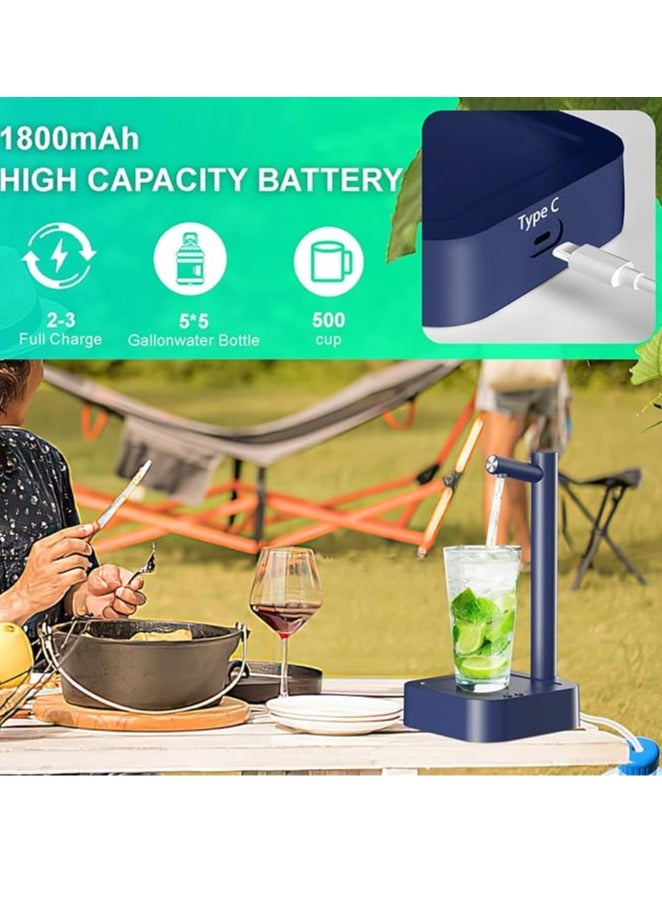 Arabest Desktop Water Dispenser,Smart 7 Levels Water Dispenser with Type-C Charging Countertop for Universal Bottles,Portable Water Pump Automatic Water Jug Dispenser for Home, Office, Camping (Blue)  - Image 3