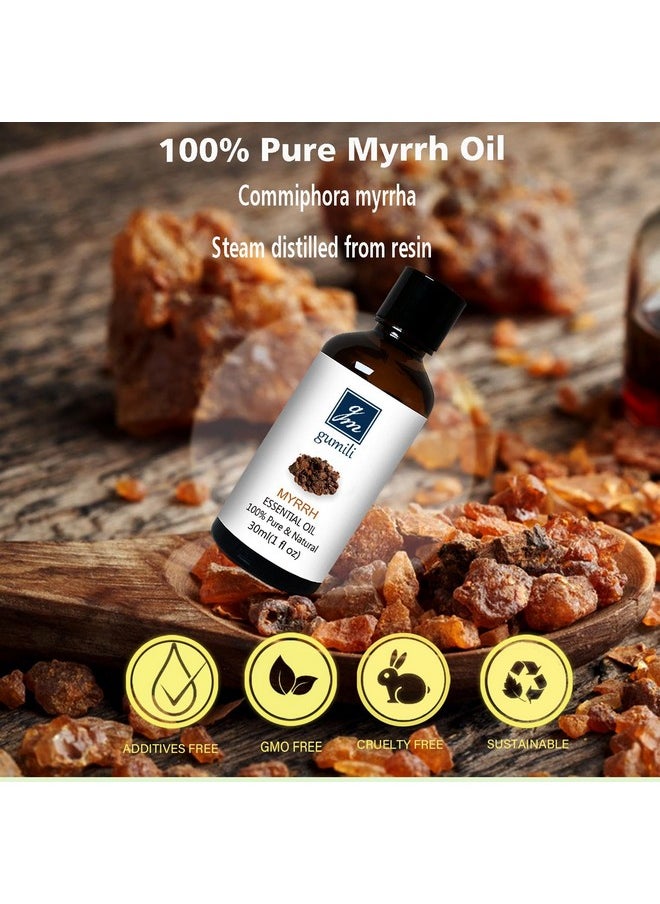 gm gumili Frankincense And Myrrh Essential Oil, 100% Pure Undiluted Essential Oil For Skin, Hair, Aromatherapy - 1 Oz (Pack Of 2)  - Image 1