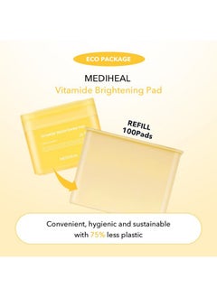 MEDIHEAL (Only Refill) Mediheal Vitamide Brightening Pad (100 Pads) Radiance Boosting Pads For Clear Illuminating Skin Vegan Gauze Pad  - Image 2