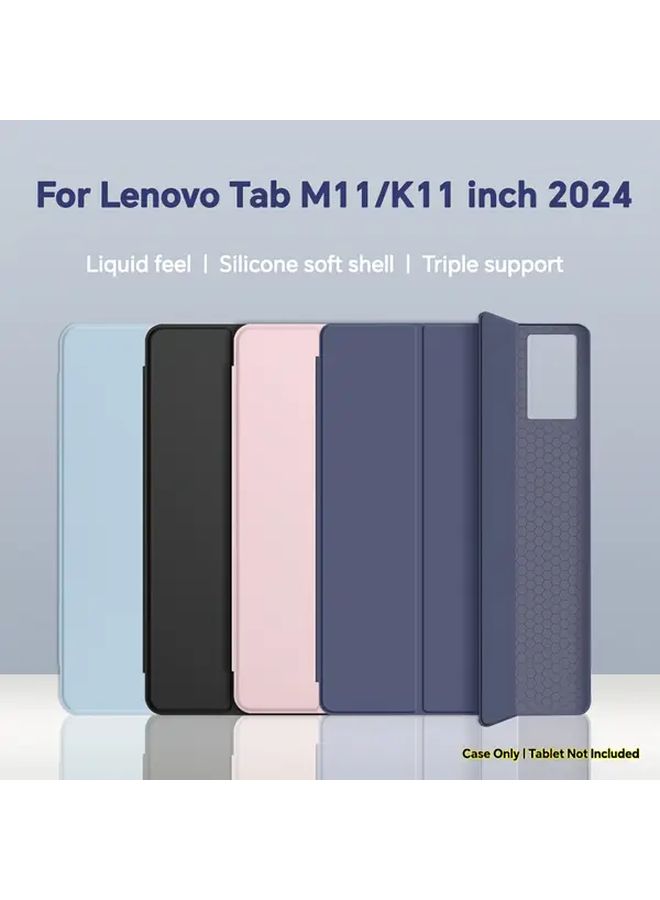 Case For Lenovo M11 HD K11 2024 Silicone Black Tablet Stand Cover With Sleep Wake - Image 1
