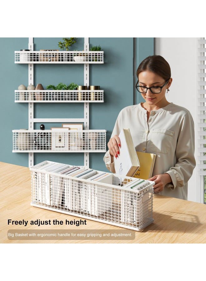 Bunoxea 6-Tier Over The Door Pantry Organizer,Hanging Spice Rack,Over Door Adjustable Basket with Handle,Pantry Organization And Storage, Laundry Room,Bathroom,Large Capacity,D5.3xW15.7xH60.9in - Image 3