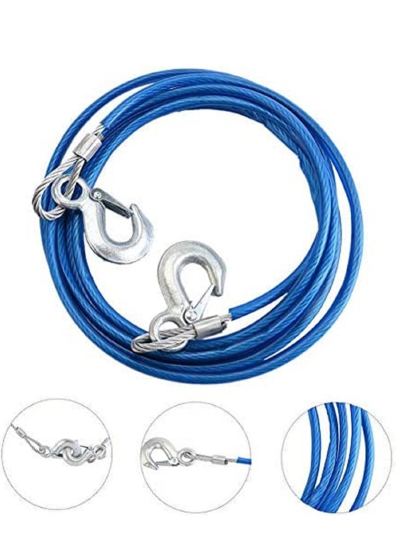 althiqahkey 7 Tons Heavy Duty Vehicle Steel Wire Towing Cable with Hook 5m - Image 2