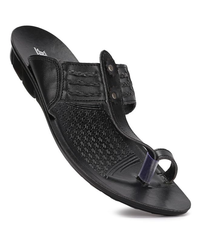 PARAGON PUK2230G Slippers for Men | Comfortable, Breathable & Durable Sandals with Soft Cushioned Footbed | Easy Wear Slip On | Ideal for Outdoor Use Black - Image 1