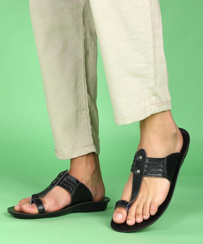 PARAGON PUK2230G Slippers for Men | Comfortable, Breathable & Durable Sandals with Soft Cushioned Footbed | Easy Wear Slip On | Ideal for Outdoor Use Black - Image 4