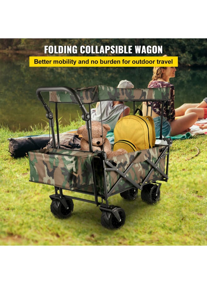 Happbuy Collapsible Folding Wagon with Removable Canopy, Heavy Duty Foldable Wagon Utility Cart for Garden, Camping, Grocery Cart, Beach Wagon Cart with Wheels and Rear Storage, Camouflage - pzsku/Z2B36885A9BAF9D558E57Z/45/_/1731696477/be78a620-1064-4c39-970e-5c61d926cd2d