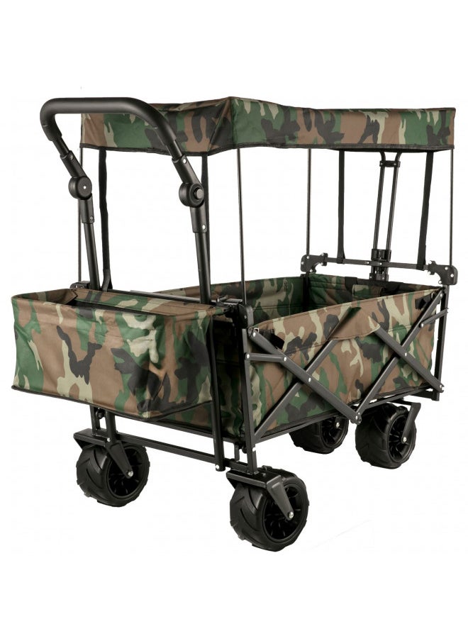 Happbuy Collapsible Folding Wagon with Removable Canopy, Heavy Duty Foldable Wagon Utility Cart for Garden, Camping, Grocery Cart, Beach Wagon Cart with Wheels and Rear Storage, Camouflage - pzsku/Z2B36885A9BAF9D558E57Z/45/_/1731696480/e1201a9a-17a3-47ea-9fb3-2bc8f89ef3e9