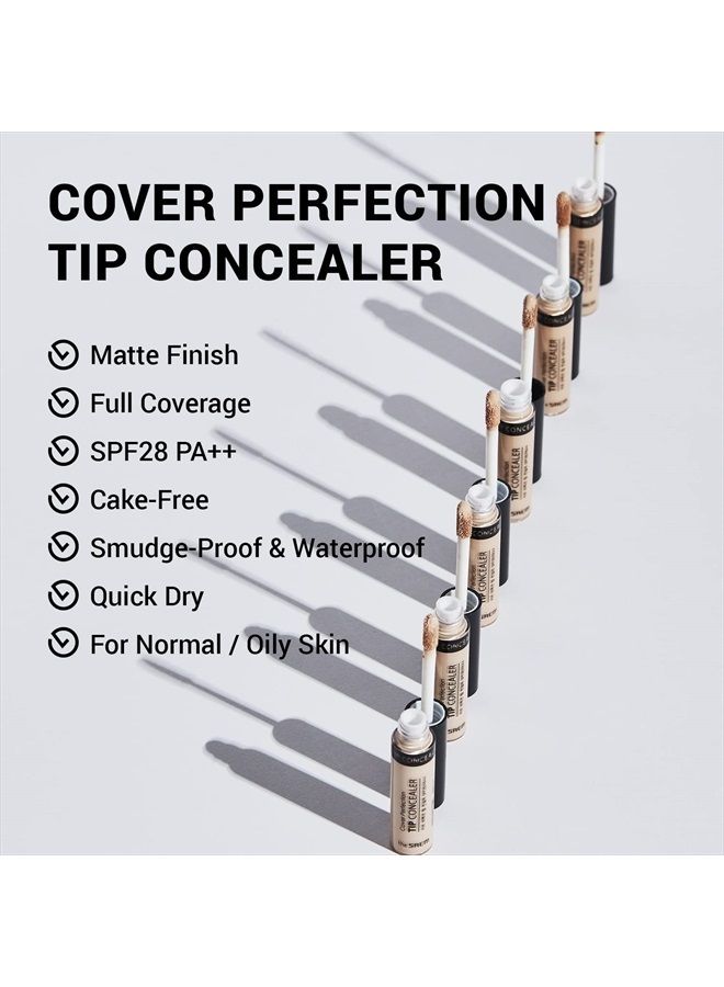 THESAEM THE SAEM Cover Perfection Tip Concealer, Liquid Multi-Use Concealer, Full Coverage Makeup for Acne Dark Spots Dark Circles Hyperpigmentation and Blemishes, 0.2 fl.oz. (#2 Rich Beige) - Image 2