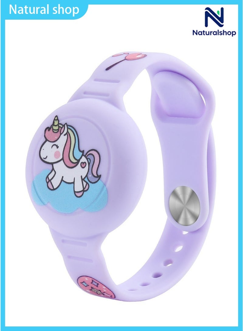 naturalshop Adjustable airtag bracelet for kids silicone carton airtag case Anti-Lost Hidden Airtag Wristband Accessories for Child - Image 1