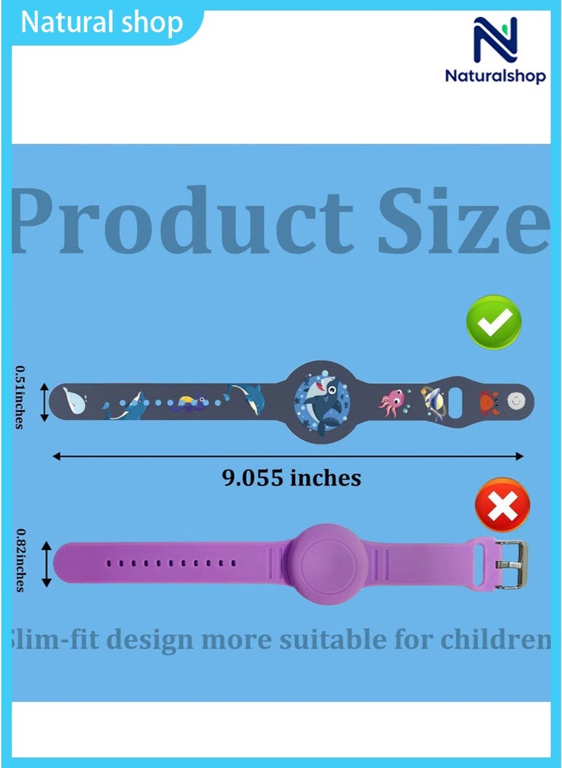 naturalshop Adjustable airtag bracelet for kids silicone carton airtag case Anti-Lost Hidden Airtag Wristband Accessories for Child - Image 4