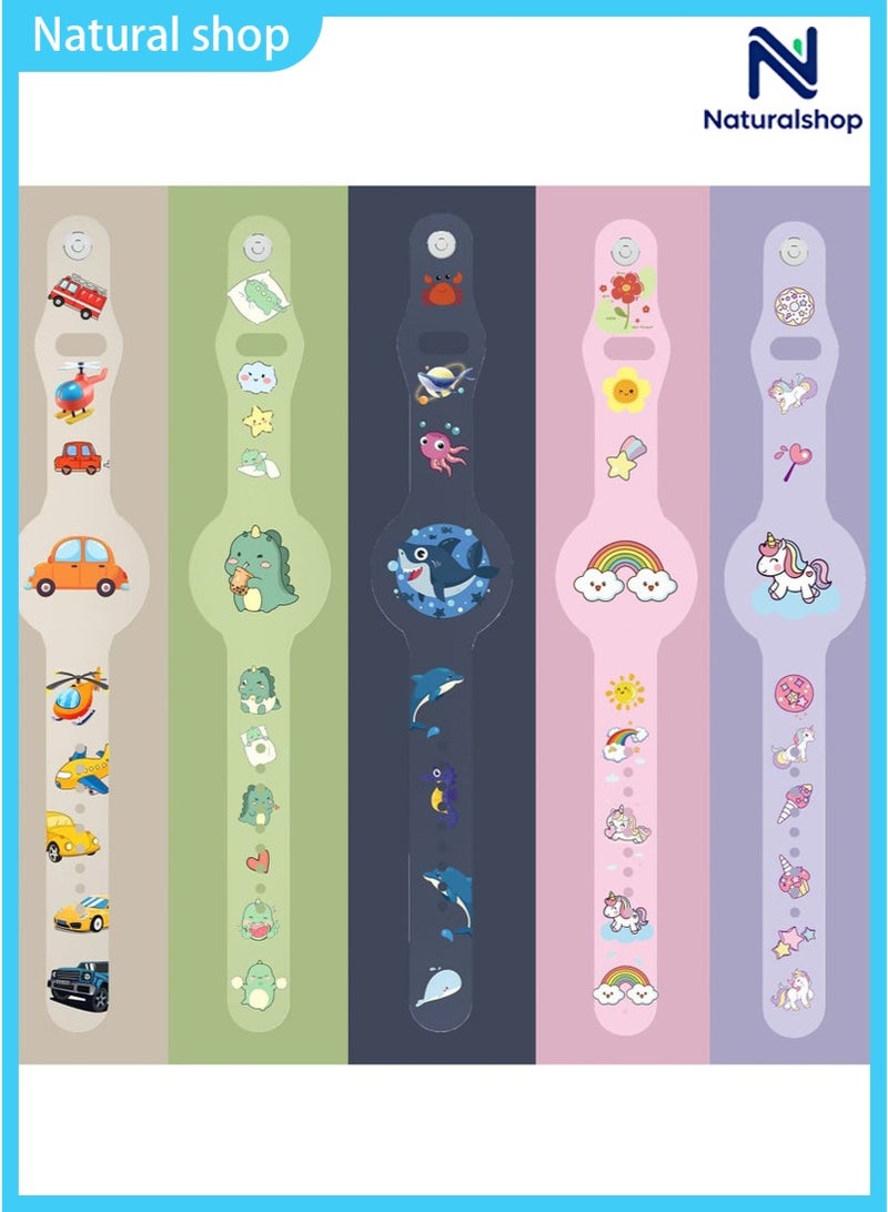 naturalshop Adjustable airtag bracelet for kids silicone carton airtag case Anti-Lost Hidden Airtag Wristband Accessories for Child - Image 2