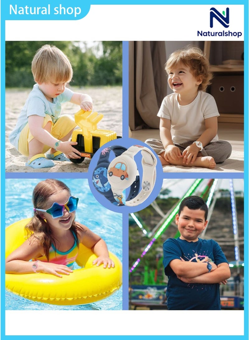 naturalshop Adjustable airtag bracelet for kids silicone carton airtag case Anti-Lost Hidden Airtag Wristband Accessories for Child - Image 3