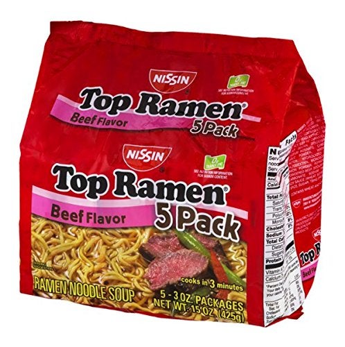 Nissin Top Ramen Beef Flavor - 5 CT - Image 1
