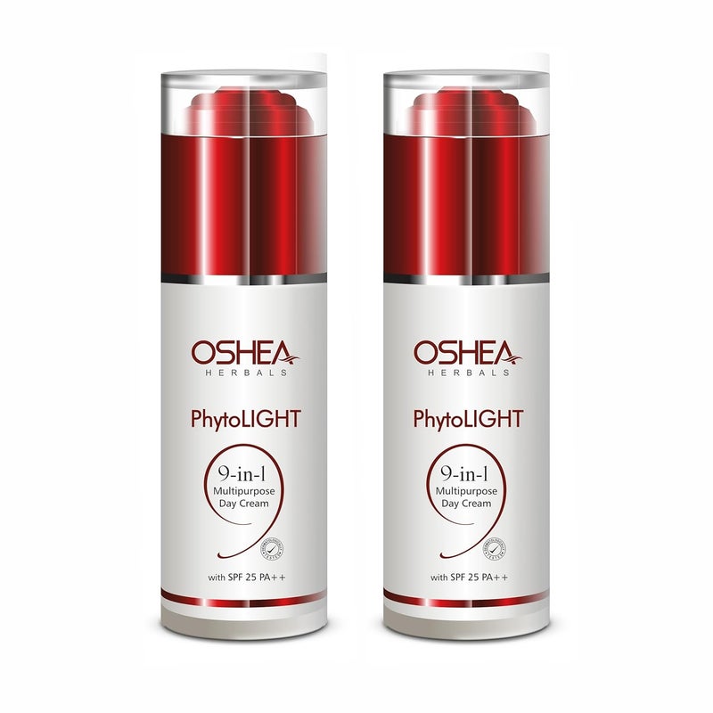 Oshea Herbals Phytolight Day Cream SPF 25 PA for All Skin Types Treats Acne Pimples Wrinkles Fine Lines UVAUVB Protection Enriched with Soybean Pea Extracts Paraben Free Pack of 2 - Image 1