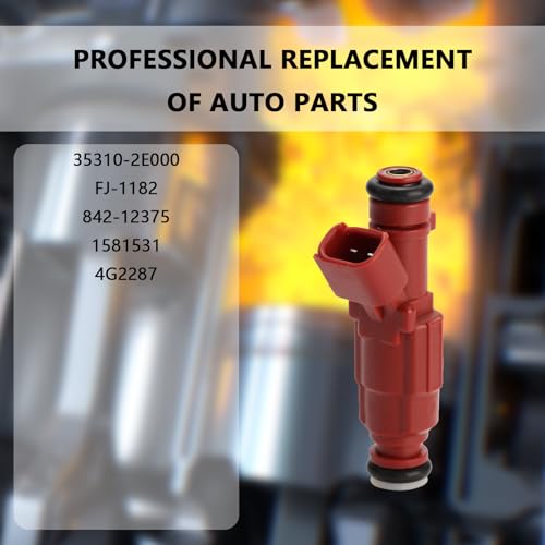 NECATUO Set of 4 Fuel Injectors Compatible with Hyundai Elantra GT Coupe 2013 Kia Forte Soul 20122013 18L 20L L4 Replaces 353102E000 FJ1182 84212375 - Image 3