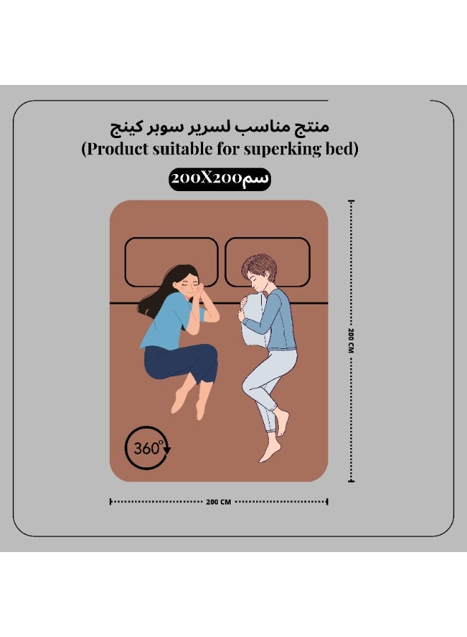 قطني طقم ملاءة سرير سوبر كينغ مايكروفايبر 3 قطع – مخطط بنفسجي فاتح 200 × 200 سم بمرونة كاملة و2 كيس وسادة - Image 3