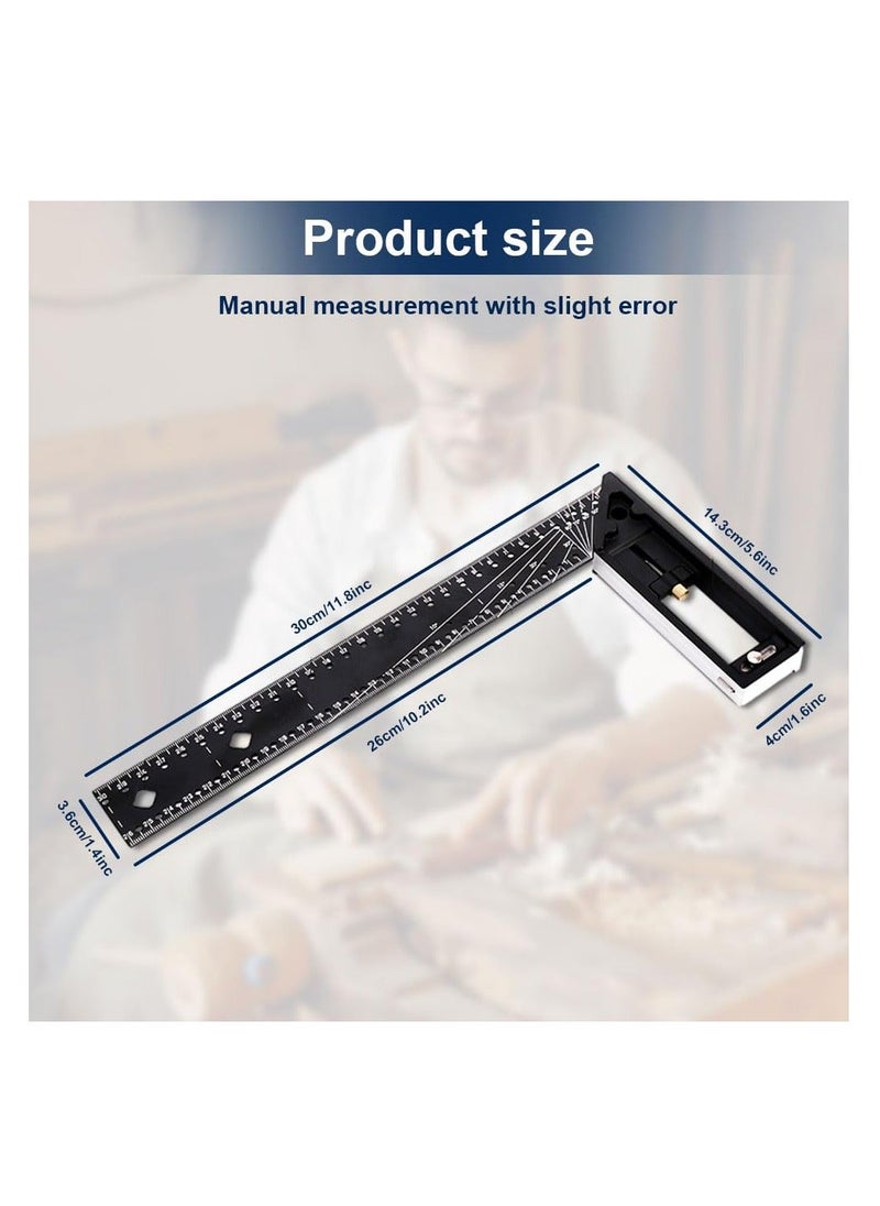 Generic Multi-Angle Measuring Ruler, High Quality Professional Measuring Tool, Universal Combination Angle, 45/90 Degree High Precision Gauge Right Angle Ruler for Precise Measuring, Drawing, Black  - Image 5