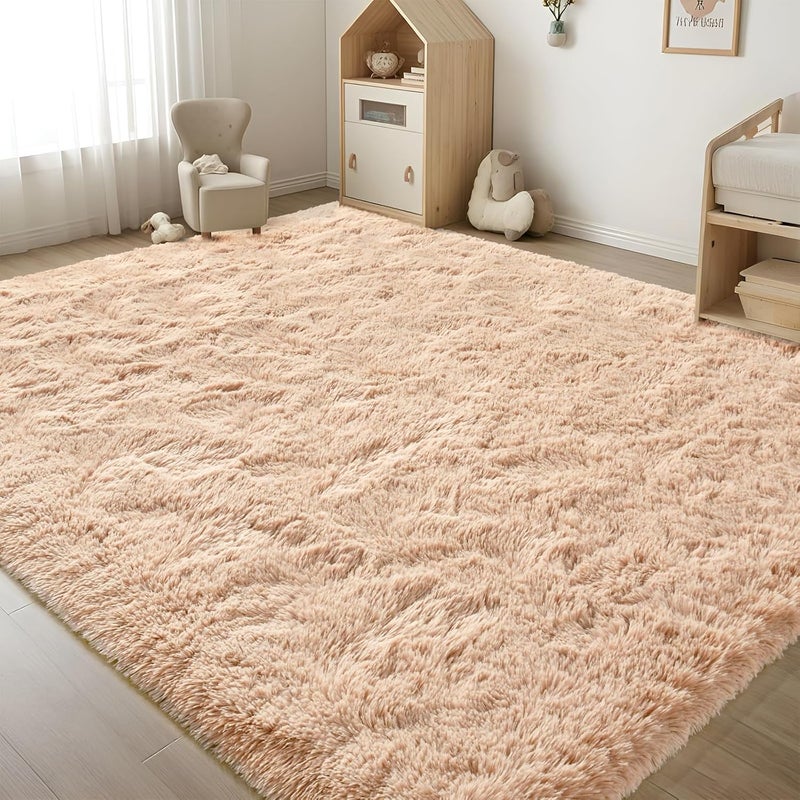 ISEAU Fluffy Rug Carpets Soft Shaggy Area Rug Indoor Floor Rugs for Kids Room Fuzzy Carpet Comfy Cute Nursery Rug Bedside Rug for Boys Girls Bedroom Living Room Home Decor, 3ft x 5ft,Camel - Image 4