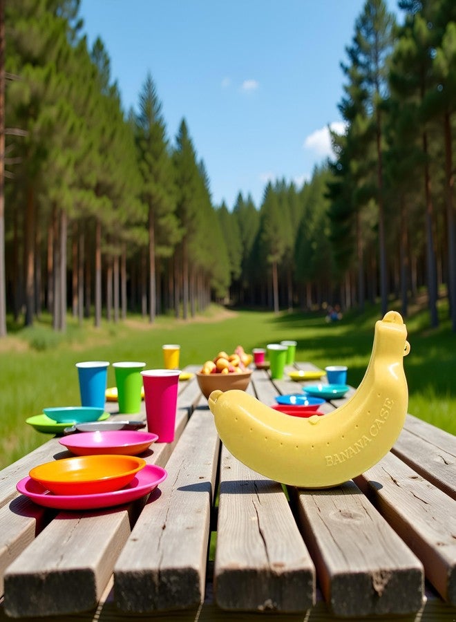 Tustao Yellow Banana Storage BPA-Free Outdoor Travel Case, Keep Fresh Banana Keeper and Protector, Cute Banana Carrier Storage Box for Picnic Camping Yellow, Food Container Sets Kitchen and Dining - Image 5