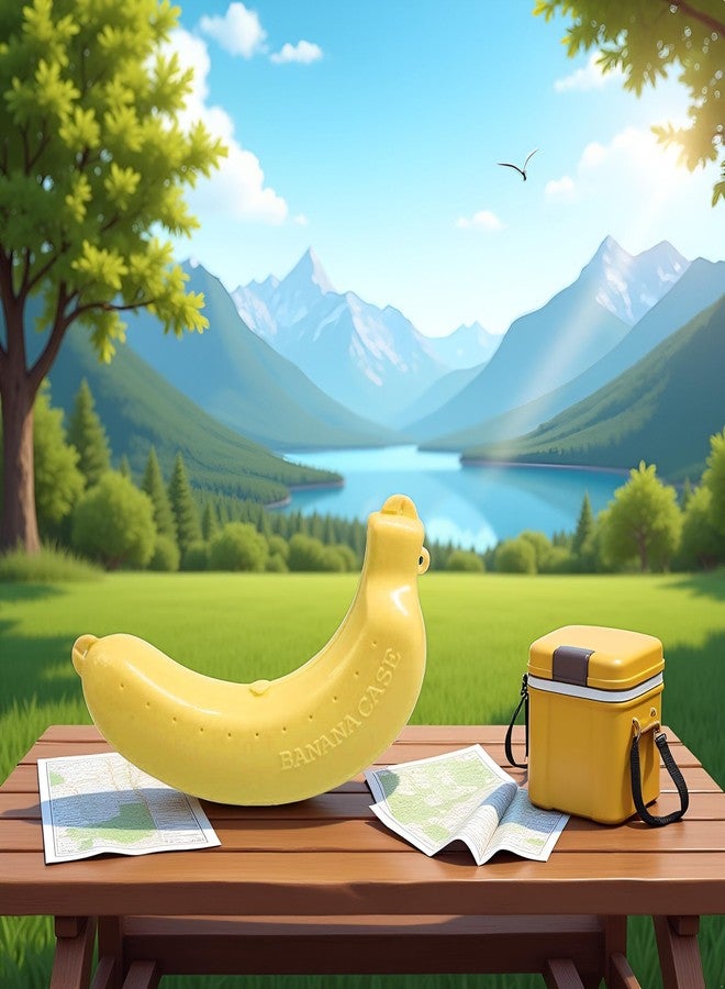 Tustao Yellow Banana Storage BPA-Free Outdoor Travel Case, Keep Fresh Banana Keeper and Protector, Cute Banana Carrier Storage Box for Picnic Camping Yellow, Food Container Sets Kitchen and Dining - Image 3
