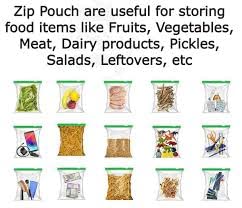 VONITY Ziplock Pouch Veg Bag Ziplock Bag For Storage Freezer REUSABLE Zipper Bags Ziplock Plastic Bags For Fridge Food Storage Zip lock bags Medium Size colour green pack of 5 - Image 5