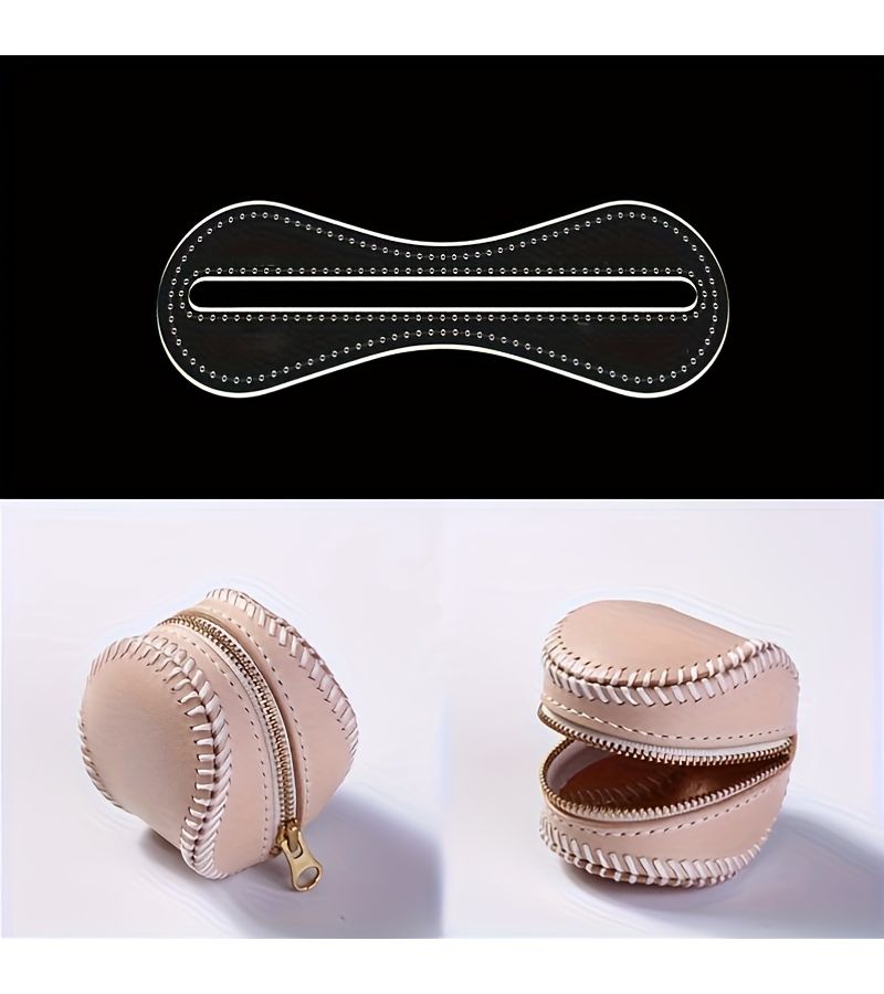 1pc Acrylic Leather Template For Wallet Handmade Baseball Coin Purse Bag Craft - Image 1