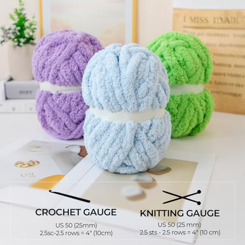 HouseABC Chunky Yarn for Hand Knitting Soft Jumbo Bulky Fluffy Chenille Yarn for Crocheting Blanket Scarf DIY 8 Pack (Apricot Pink, 28yds, 8 Ounces Each) - Image 2