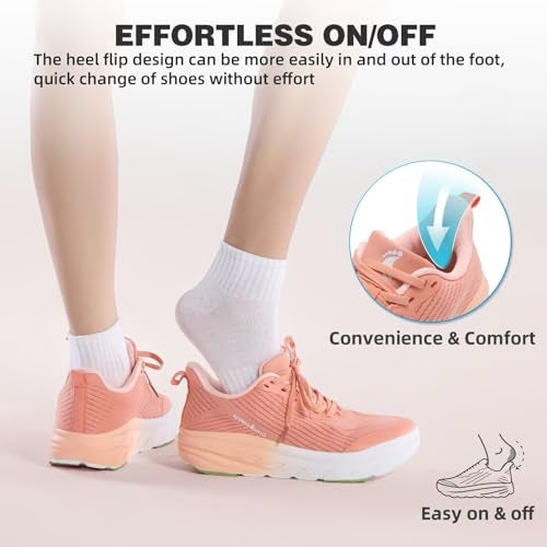 OrthoComfoot Women's Orthopedic Diabetic Wide Sneakers: Wear Cushion Plantar Fasciitis Hammer Toes Breathable Outdoor Walking Shoes, LightWeight Fashion Arch Support Heel Spur Bunions Sneakers Orange Size 7.5 - Image 3