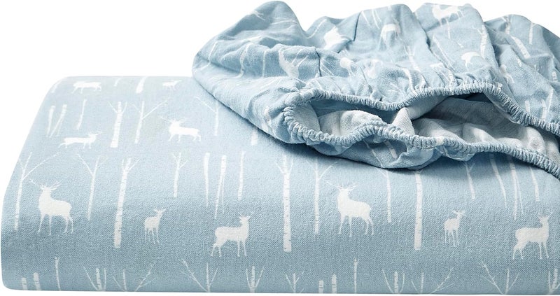 Eddie Bauer - Queen Sheet Set, Warm Breathable Cotton Flannel Bedding with Deep Pockets, Brushed for Extra Softness, Cozy Home Decor, Oeko-Tex Certified (Birch Forest, Queen) - Image 1