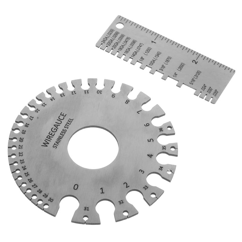 Stainless Steel Welding Gauge Set 2pcs Wire Gauge Measuring Tool - Image 1