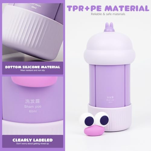 MAYCREATE® Travel Bottles Set, 4Pcs 60ml Silicone Travel Bottles Modular Toiletries Containers Leaking Proof Flip-up Lids Design for Shampoo, Shower Gel, Body Lotion, Face Cream, Moisturizer - Image 4
