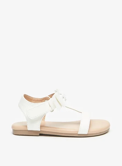 فلورا بيلا من شو إكسبرس Girl's Bow Applique Strap Sandals with Hook and Loop Closure