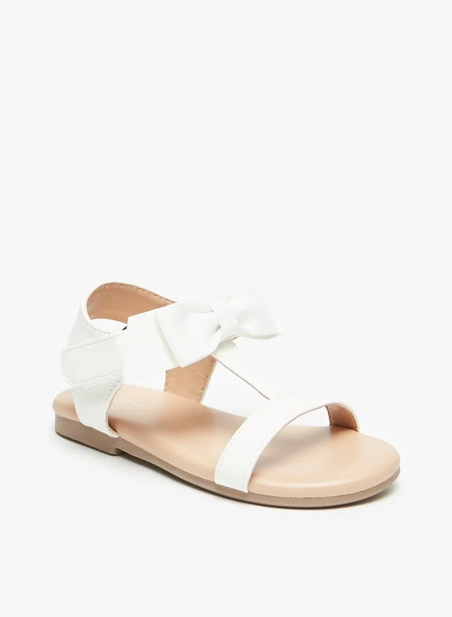 فلورا بيلا من شو إكسبرس Girl's Bow Applique Strap Sandals with Hook and Loop Closure