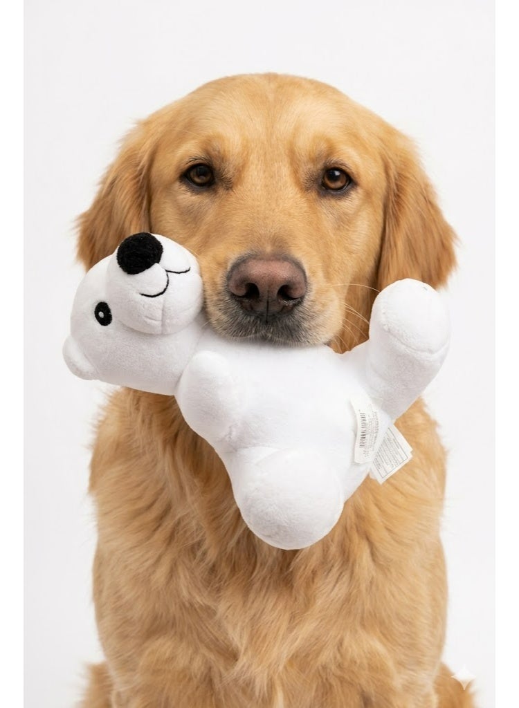 Polar Bear Teddy Toy for Pets, White, Soft Stuffed Animal Dog Toy - Image 1