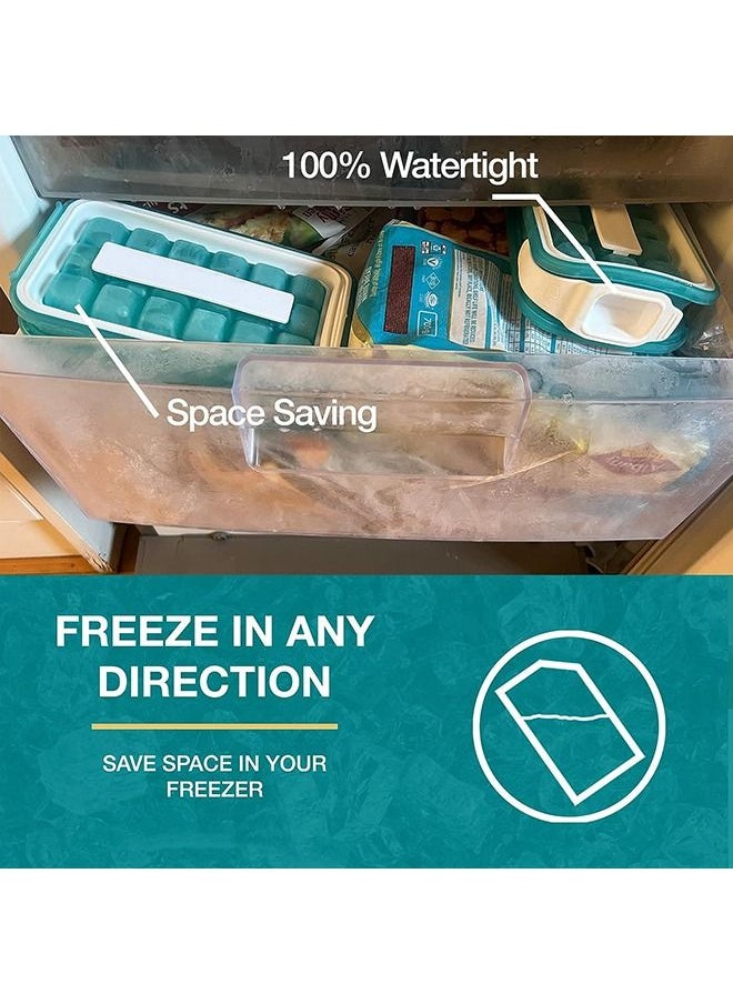 Arabest - Portable Ice Tray for Freezer, 2 in 1 Ice Cube Tray with 18 Grid Cooling Popsicle/Cube Molds for Coffee, Milk, Tea, Juice, Easy Cleaning, Reusable, Sanitary - Image 1