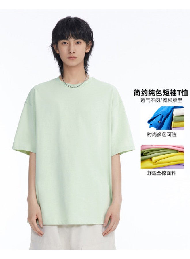 EPTISON Summer Solid Color Short Sleeve T-Shirt Unisex Fashion Casual Loose Fit Round Neck Simple Couple Style Tee - Image 1