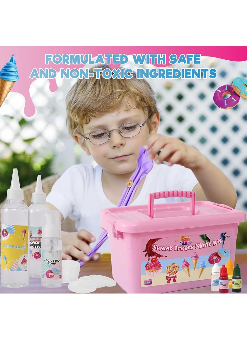 MissTiara - Ultimate DIY Slime Kit for Kids-Non-Sticky,Soft & Scented to Make Cloud Slime, Foam Slime, Butter Slime, Ice Cream Slime and Candy Slime with Charms-Party Favors and Great Gift Idea - Image 1