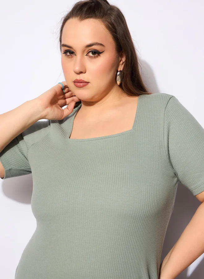 SASSAFRAS Ribbed Knit Dress