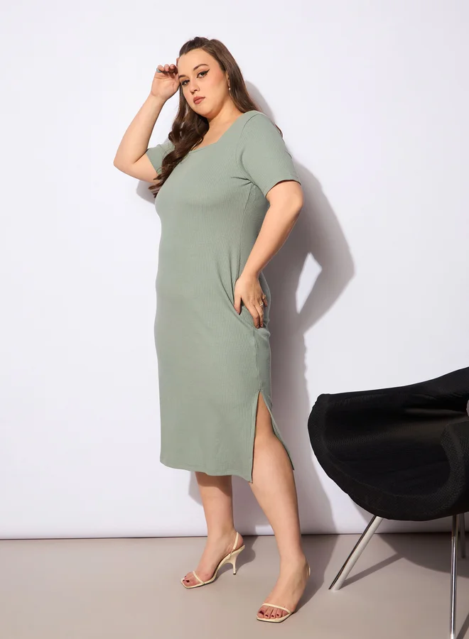 SASSAFRAS Ribbed Knit Dress
