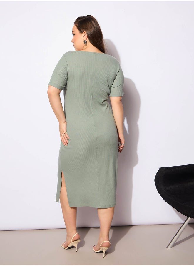 SASSAFRAS Ribbed Knit Dress  - Image 5