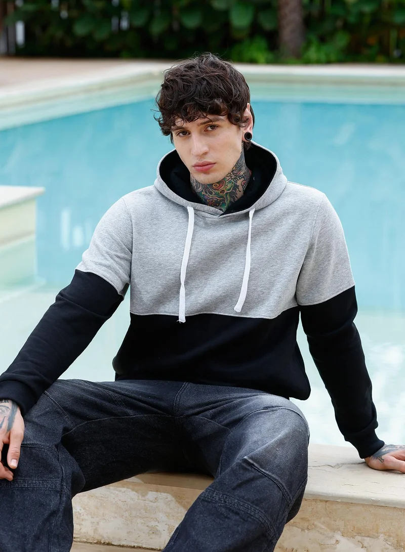 كامبوس سوترا هودي رجالي بلوك محبوك بأكمام مضلعة