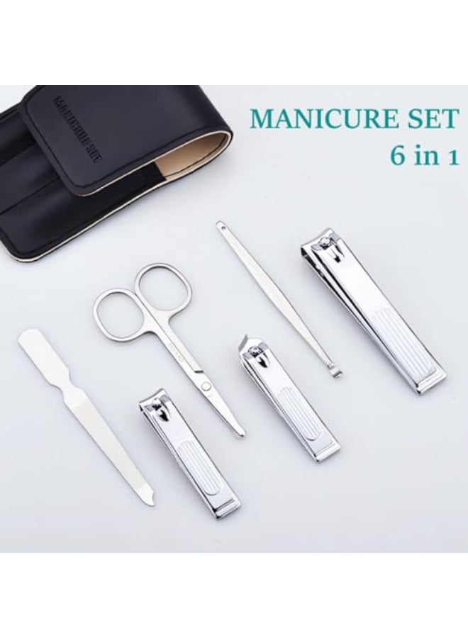 NEMIBAD Nail Clipper Set 6 Pcs Toenail Clippers Stainless Steel Fingernail Clipper and PU Leather Manicure Set Purse Essentials Travel Nail Kit Gift Ideas - Image 3