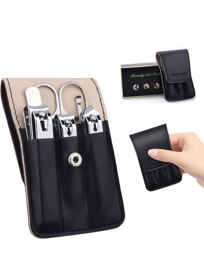 NEMIBAD Nail Clipper Set 6 Pcs Toenail Clippers Stainless Steel Fingernail Clipper and PU Leather Manicure Set Purse Essentials Travel Nail Kit Gift Ideas - Image 2