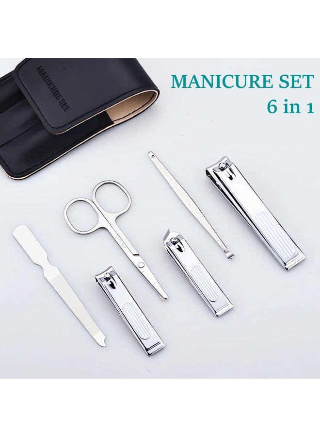 NEMIBAD Nail Clipper Set 6 Pcs Toenail Clippers Stainless Steel Fingernail Clipper and PU Leather Manicure Set Purse Essentials Travel Nail Kit Gift Ideas - Image 4