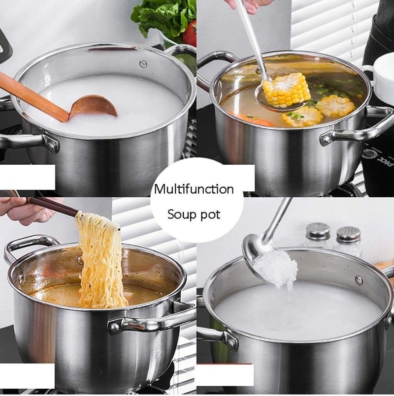 HIKI ZIKI HIKI ZIKI Pot SteamerCooking PotInduction CookerCooking Steam Food Vegetable Pan SteamersCooker Stock Set Stainless Cookware Steel SoupFood Steamer for CookingDouble Layer Pan - Image 5