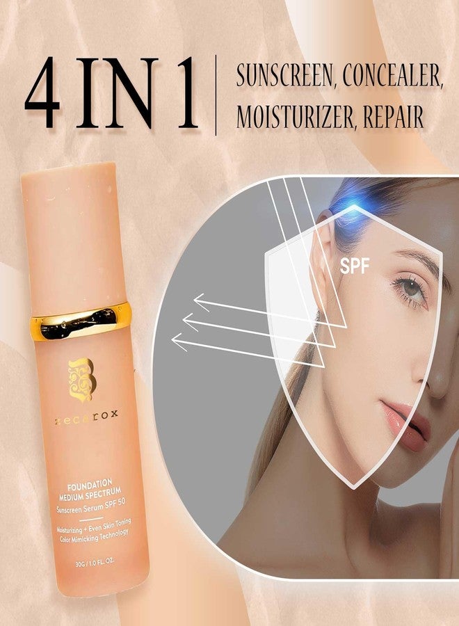 TQIUH 4 in 1 Color Changing Foundation Liquid,Hydrating Medium full coverage concealer with,SPF 50+ (1PCS) - Image 4