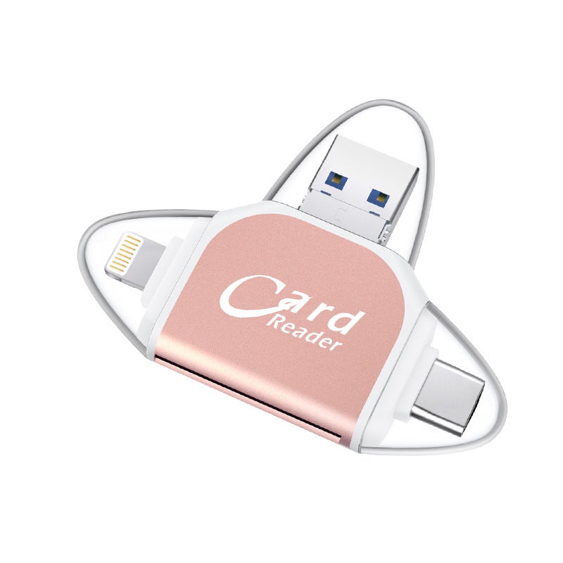 Mobile phone card reader three-in-one universal OTG converter SD card TF high-speed memory card storage Android all-in-one Black belt APP is only available for use above 8G 