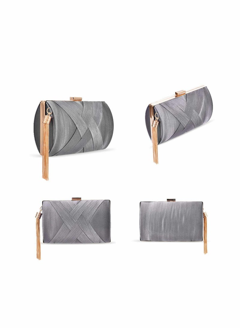 Zikra Womens Evening Clutch Bag Designer Evening Handbag, Lady Party Clutch Purse - Image 3