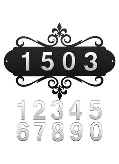 Generic House Numbers For Outside Metal Home Address Number Sign House Address Plaques Metal Address Sign Mailbox Number Personalized Address Signs For House Home Hotel Office Garden Decorative Wall Plaque  - Image 1
